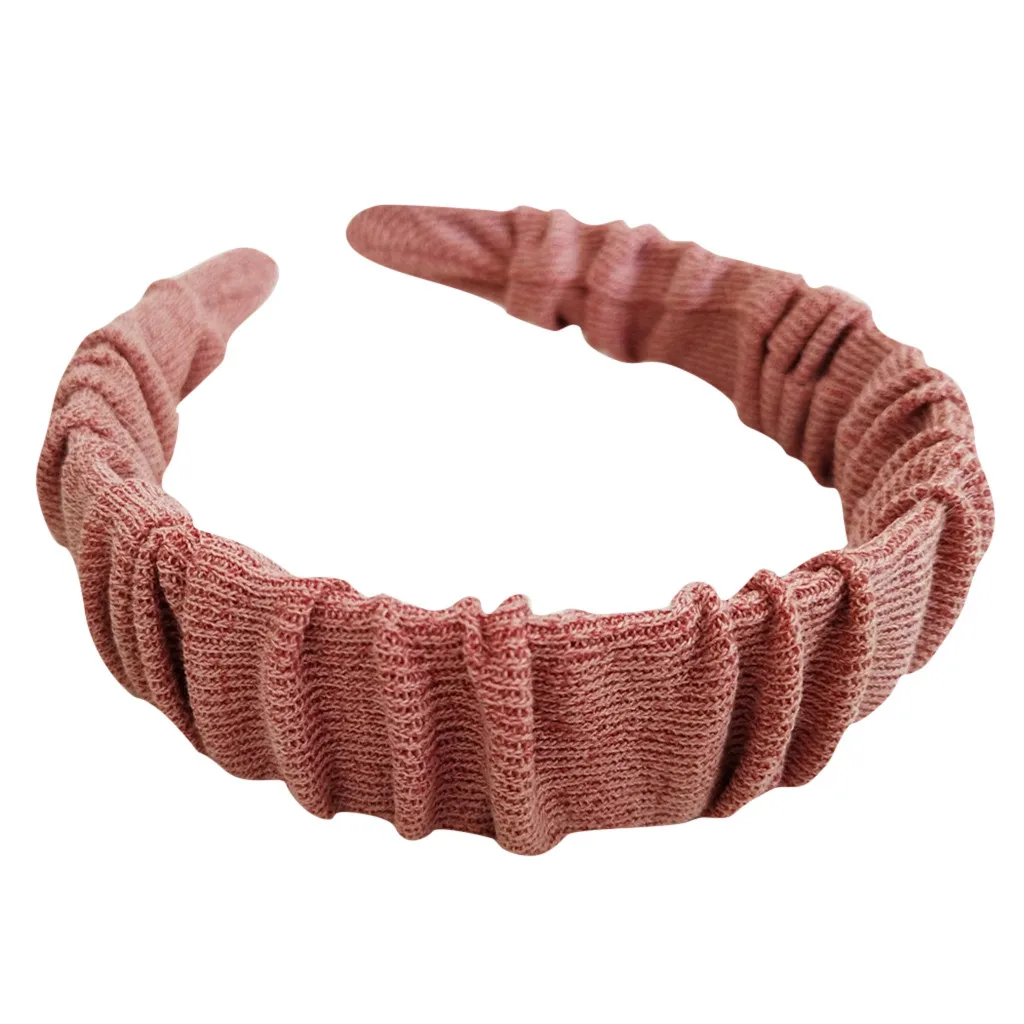 Женский обруч для волос однотонный со складками повседневный украшение в