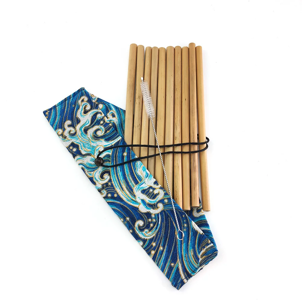 Безотходному 11 шт./компл. бамбуковая посуда многоразовые столовые приборы бамбук