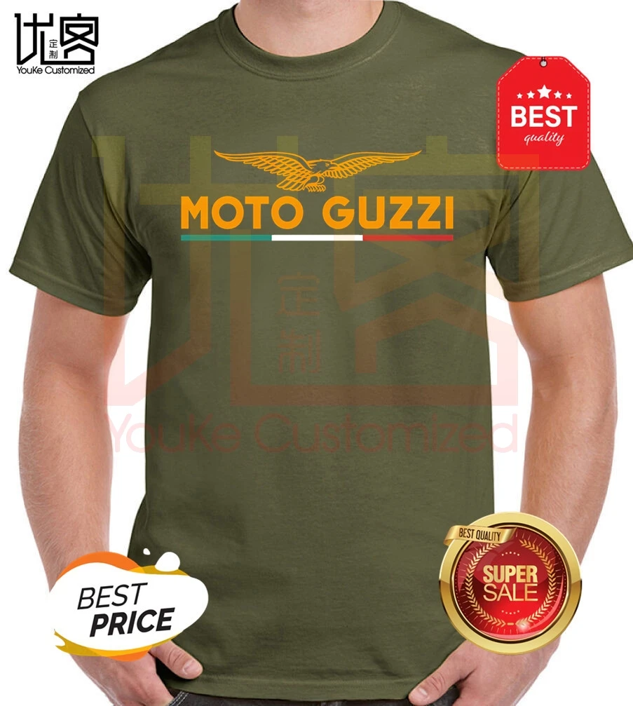 Футболка moto guzzi с логотипом Орла для мужчин и женщин летняя коллекция 100%