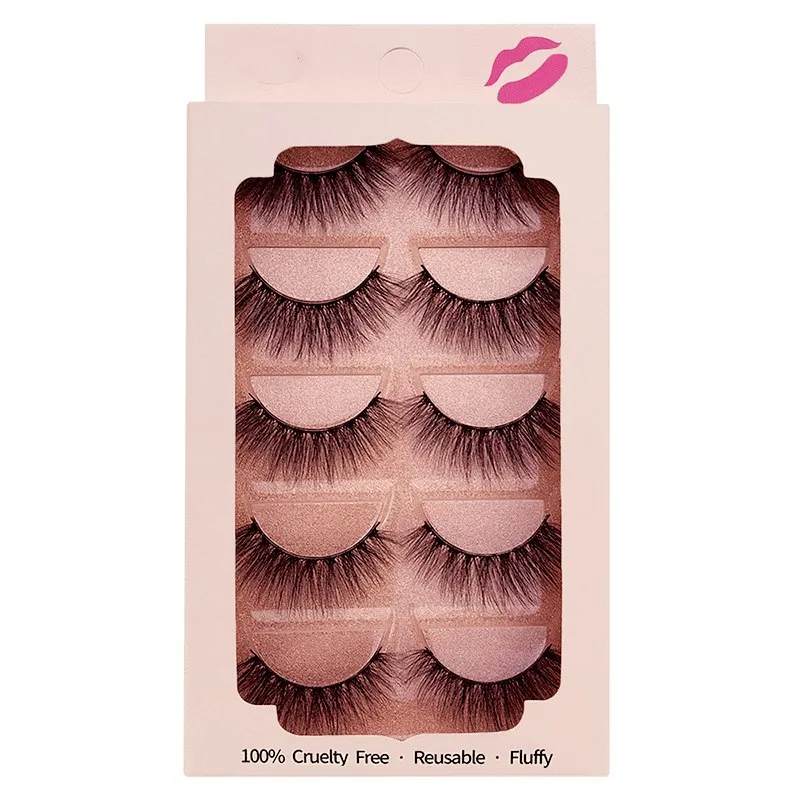 

5 Pairs 3D Mink Lashes Natural Soft Fluffy Long False Eyelash Extension Makeup Tools Handmade Lash Vendors