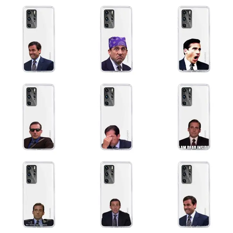 

Michael Scott The Office clear Phone Case For Huawei P40 P30 P20 Mate Honor 10i 30 20 i 10 40 8x 9x Pro Lite Transparent Cover