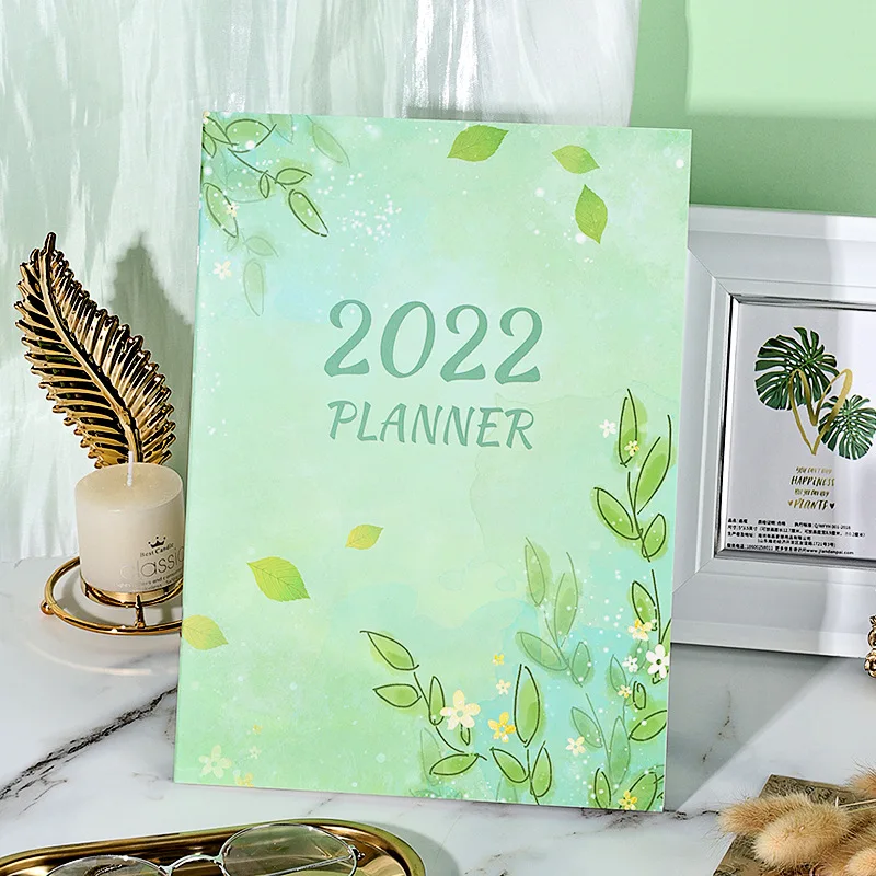 

Ежедневник формата А4 2022, планировщик времени, блокнот, милый цветочный, 16 листов, ежедневный, еженедельный, Ежемесячный план, зеркальные шко...