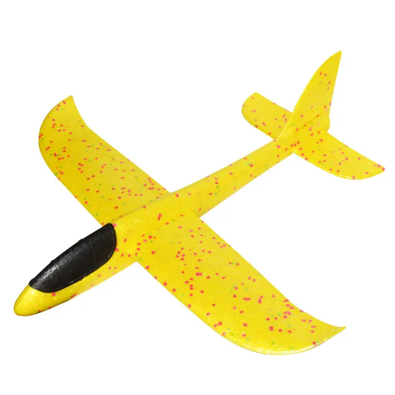 48cm Yellow Планер самолеты ручной бросок Летающий DIY светодиодный мигающий самолет модель самолета Пена аэроплан вечерние игрушки для детей подарок для детей - Цвет: 48cm Yellow