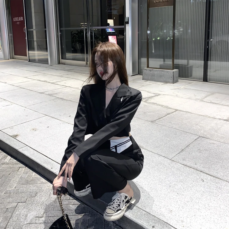 Весна 2020 осенний тренировочный костюм для женщин harajuku в Корейском стиле модная