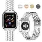 Ремешок-цепочка для Apple Watch band 42 мм 44 мм 38 мм 40 мм, стальной сменный Браслет, аксессуары для iWatch Series 6 se 5 4 3 2