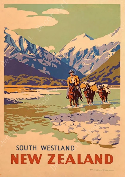 Новая Зеландия рыба дерево холст живопись винтажные настенные картины крафт