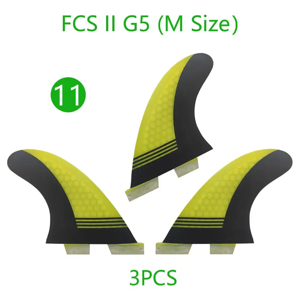 FCS2 G5 стеклопластиковые плавники для серфинговой доски 3 шт. Средний Подруливающее устройство Future Surfing плавники - Цвет: 11