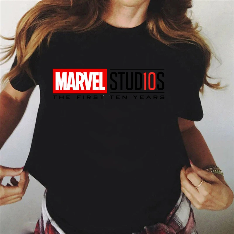 

Женская хлопковая Футболка с круглым вырезом и принтом