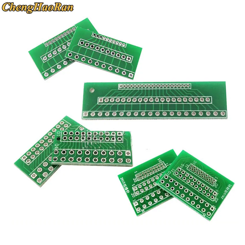 

ChengHaoRan 1pcs Single/Double Row PCB adapter board 1.27mm/2.0mm/2.54mm pitch mutual conversion 10P/20P Test Board Connector