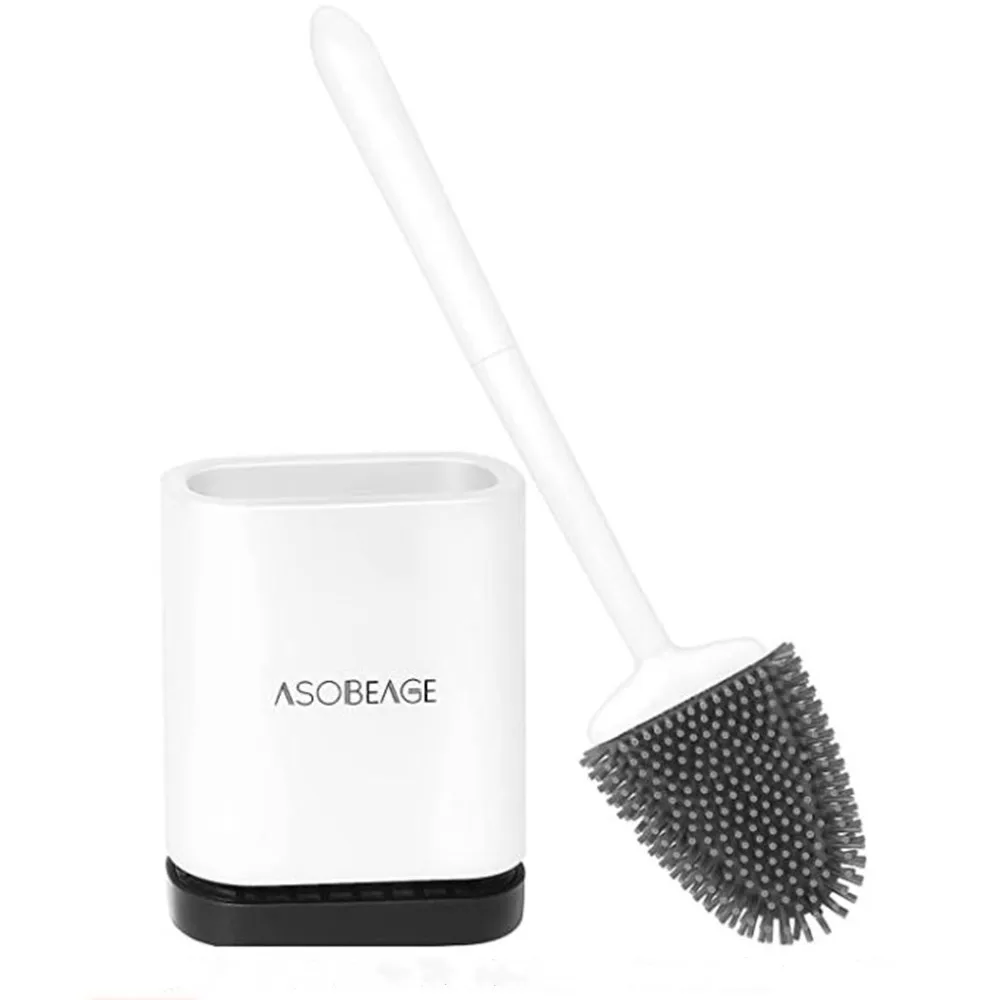 asobeage toilet brushes cleaner with holder set wall mounted flexible soft bristles wc cleaner brush for floor bathroom cleaning free global shipping