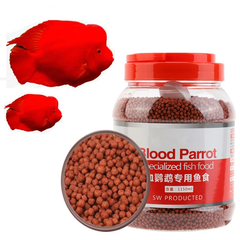 

Fashionable Modern Durable 500g/bottle Blood Parrot Fish Food Intense Red Enhancing Fast Coloring, Small Pellets about 1mm