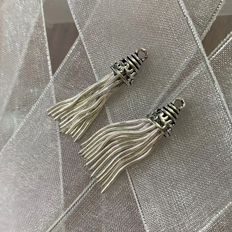 (2 шт. 30 мм) Винтаж серебро Цвет Ленточки Форма &quots925 Очаровательные Подвески