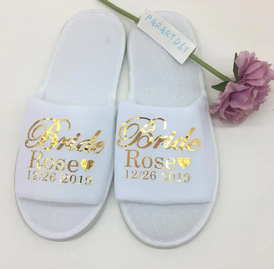 Бесплатная доставка 1 пара в партии Индивидуальный блестящий логотип Свадебный