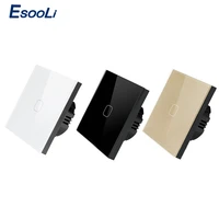 esooli euuk standard wall switch crystal glass panel touch switch1 gang 1 way light wall touch screenolny touch function