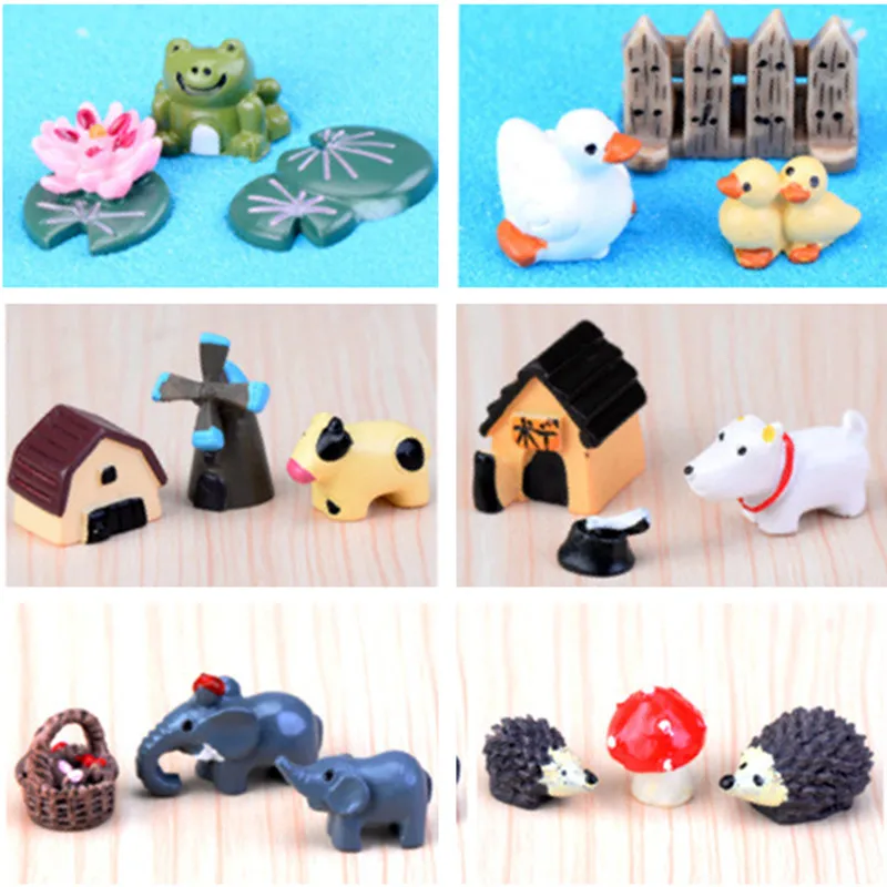 3Pc/Set Garden Moss Resin Crafts Artificial Mini Hedgehog Red Dot Mushroom Miniature Ornament Decor Fairy | Дом и сад