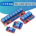 Плата релейного модуля 1, 2, 4, 8 каналов, 5 В, 12 В, экран со стандартным триггером высокого и низкого уровня для Arduino