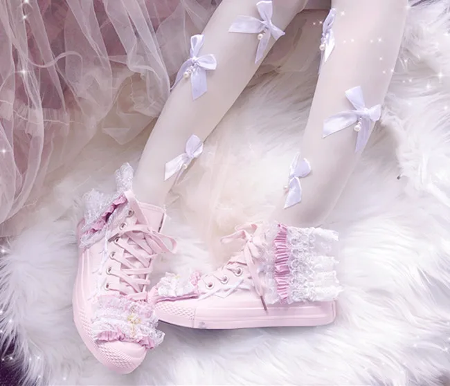 Туфли женские на плоской подошве красивые парусиновые туфли принцессы с розовым