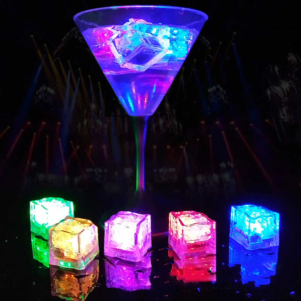 Светящиеся Кубики льда свет водить воды Активизированный красочные светящийся