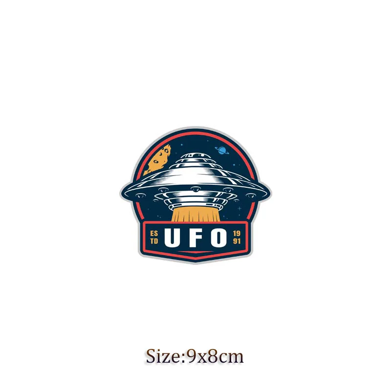 UFO Alien Thermal Patches Thermo-Stickers On Clothes Iron Badge Decal Decoration Cool Stripes Jeans Heat Transfer | Дом и сад