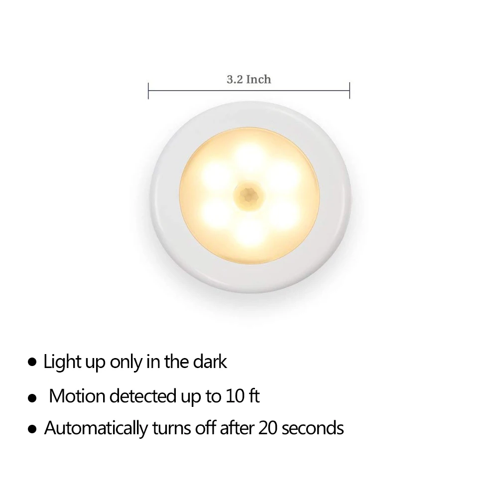 led motion sensor night light battery auto onoff induction lamp for household bedroom kitchen stairs cabinet wardrobe free global shipping