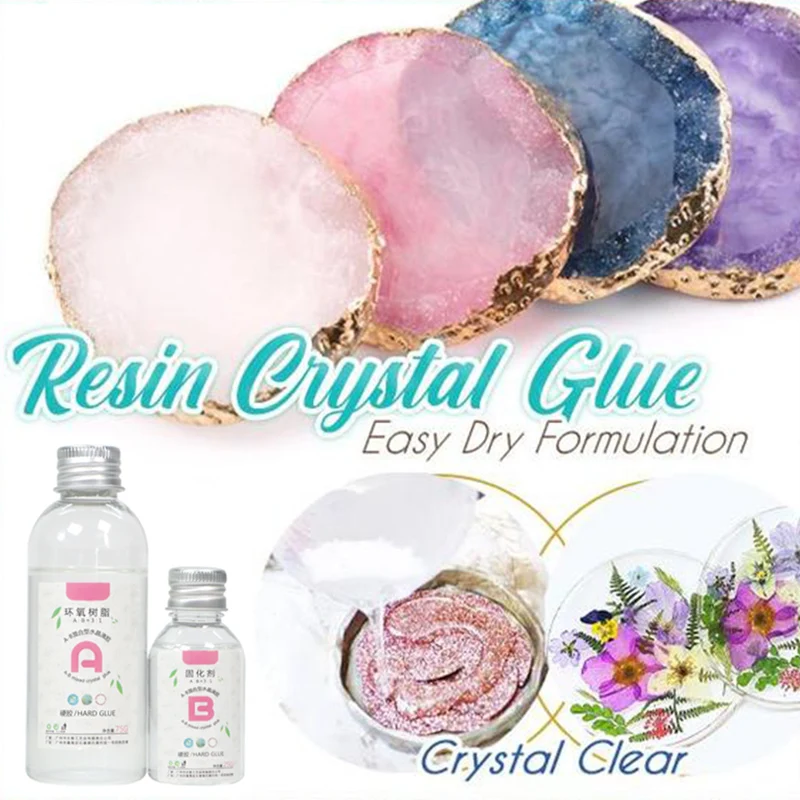 

Spot Transparent Crystal Clear Epoxy Resin Glue Kit A B Glue Set for DIY Jewelry Crafts Resists Yellowing Best Price
