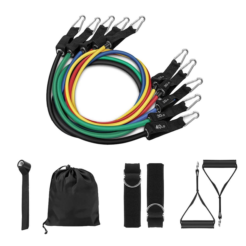 

11 Pieces / KIT Yoga Resistance Bands Set Home Gymnastics Sport