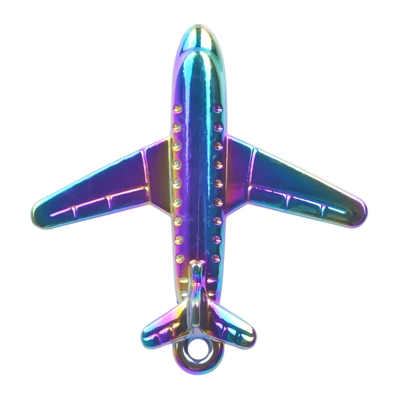 

Aircraft Pendant Jewelry Making DIY Accessories Handmade Rainbow Color Charms For Necklace Bracelets Airplane Alloy Craft 5 pcs