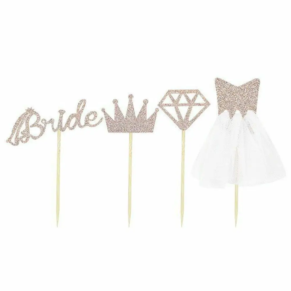 

Cake Topper Gold Flash Cake Topper Happy Birthday Party New Year Decoration Diamond Ring Wedding Crown Cupcake Toppers