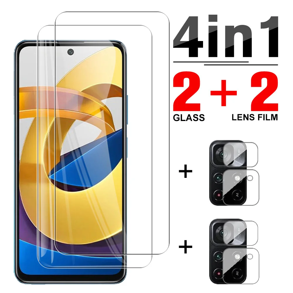 

Закаленное стекло 4 в 1 для Xiaomi Poco M4 Pro 5G, Защита экрана для Poco X3 M3 Pro 5G X3 NFC F3, Защитная пленка для объектива камеры