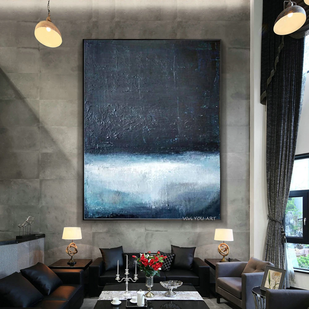 Современная Настенная картина большого размера чистая ручная роспись холст