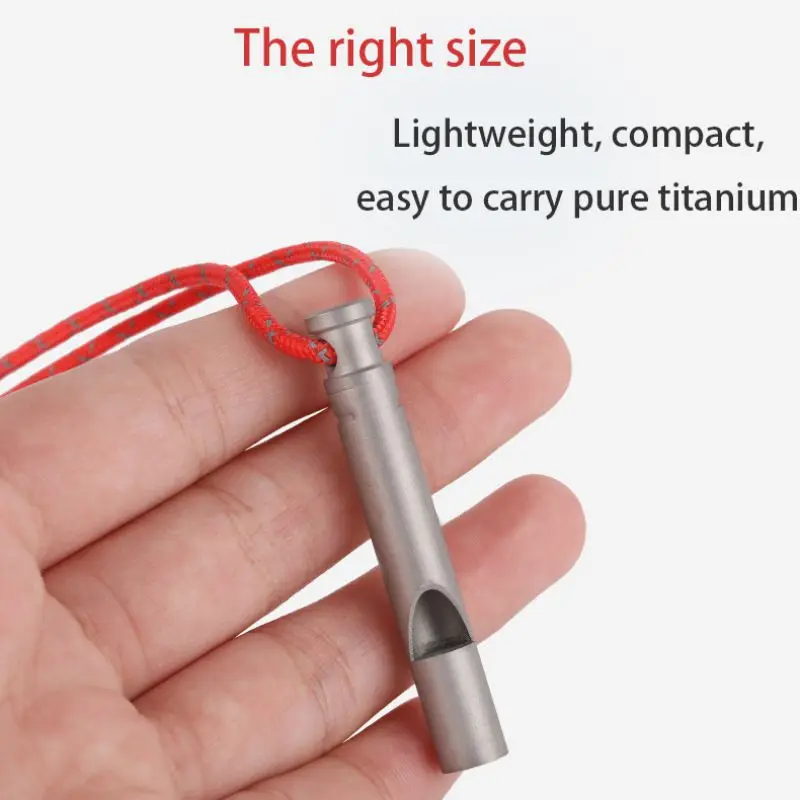 

Survival Whistle Lightweight Portable High Frequency Titanium Outdoor Camping Tool Hiking Boating Silver W1