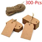 Бирки из коричневой крафт-бумаги с отверстием для свадьбы или вечерние, 300 шт.