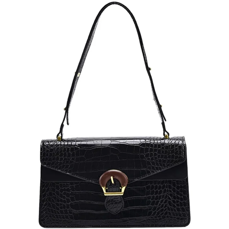 

Crocodile pattern Armpit bag 2021 Fashion New High-quality PU Leather Women's Designer Handbag Vintage Shoulder Messenger Bag