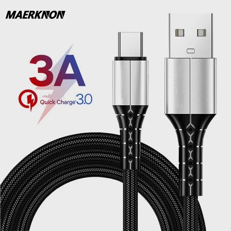 

USB C Cable Fast Charge Data Transmission For Xiaomi mi 10 Samsung S9 Redmi Note 5 Huawei Quick charging Type C Charger Cable