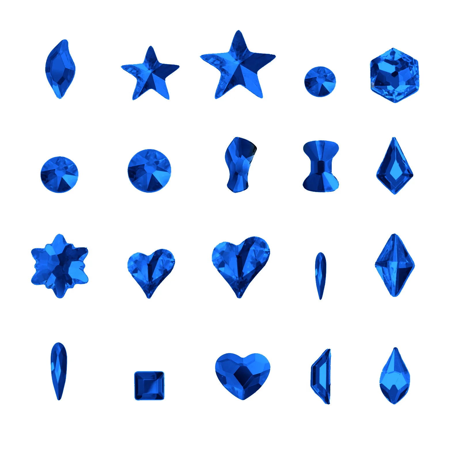 20 штук смешанные Форма синего цвета с украшением в виде кристаллов диамантами и