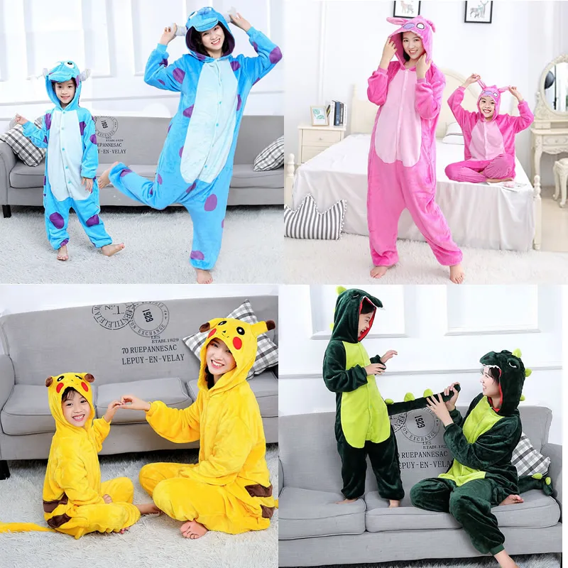 

Winter Velvet Animal Modeling Mom And Daughter Family Matching Clothes Parent-child Outfit Soft Warm Hooded Jumpsuit Homewear