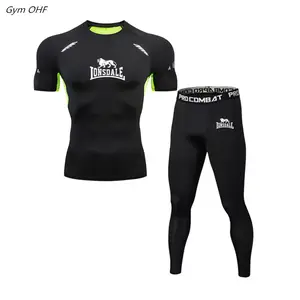 mallas para correr kit de protección contra sarpullido traje deportivo camisas de manga corta nuevo Conjunto de para hombre chándal de entrenamiento de Fitness mallas para correr kit de protección contra sarpullido traje deportivo camisas de manga corta nuevo Conjunto de para hombre chándal de entrenamiento de Fitness
