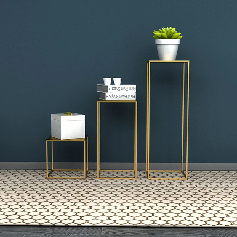 

Скандинавская комнатная Цветочная полка, простые поделки, полка для цветов в горшке, железная полка с золотой колонной