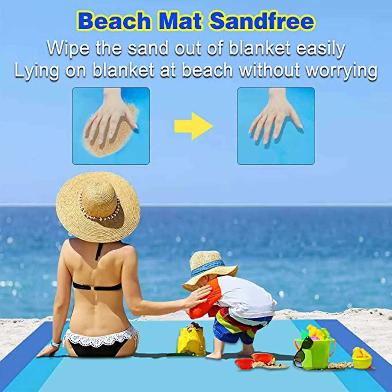 

Large Mutifunctional Waterproof Beach Blanket Lightweight Portable Picnic Blanket For Camping
