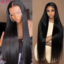 13x6 13x4 Straight Lace Front Wig 180% HD Lace Frontal Wig Brazilian Human Hair Wigs 40