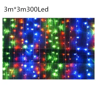 3x3m300Led Colorful Звезды лося занавески с рисунком деревьев светодиодные гирлянды новогодние подарки рождественские украшения для дома рождественские украшения Adornos De Navidad. Q - Цвет: 3x3m300Led Colorful