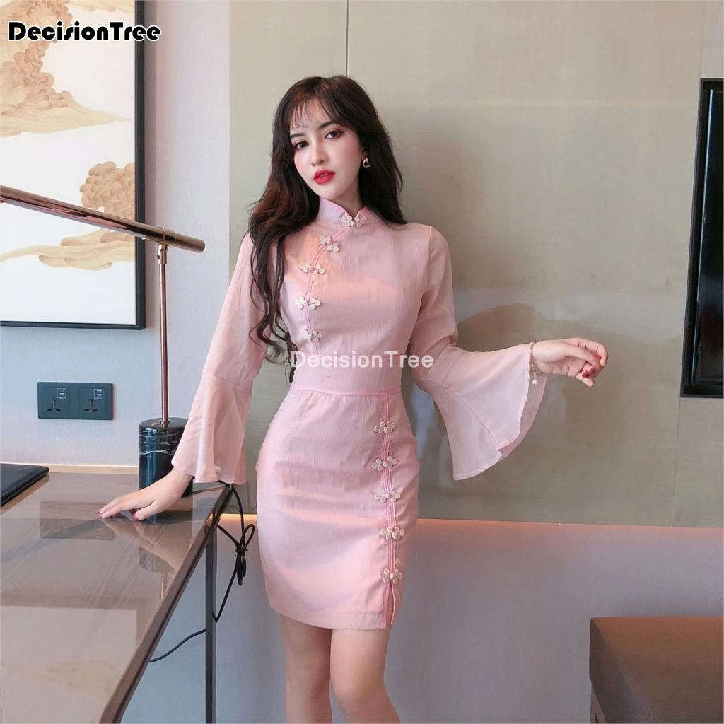 2021 китайское платье Ципао вечернее для ночного клуба женское облегающее