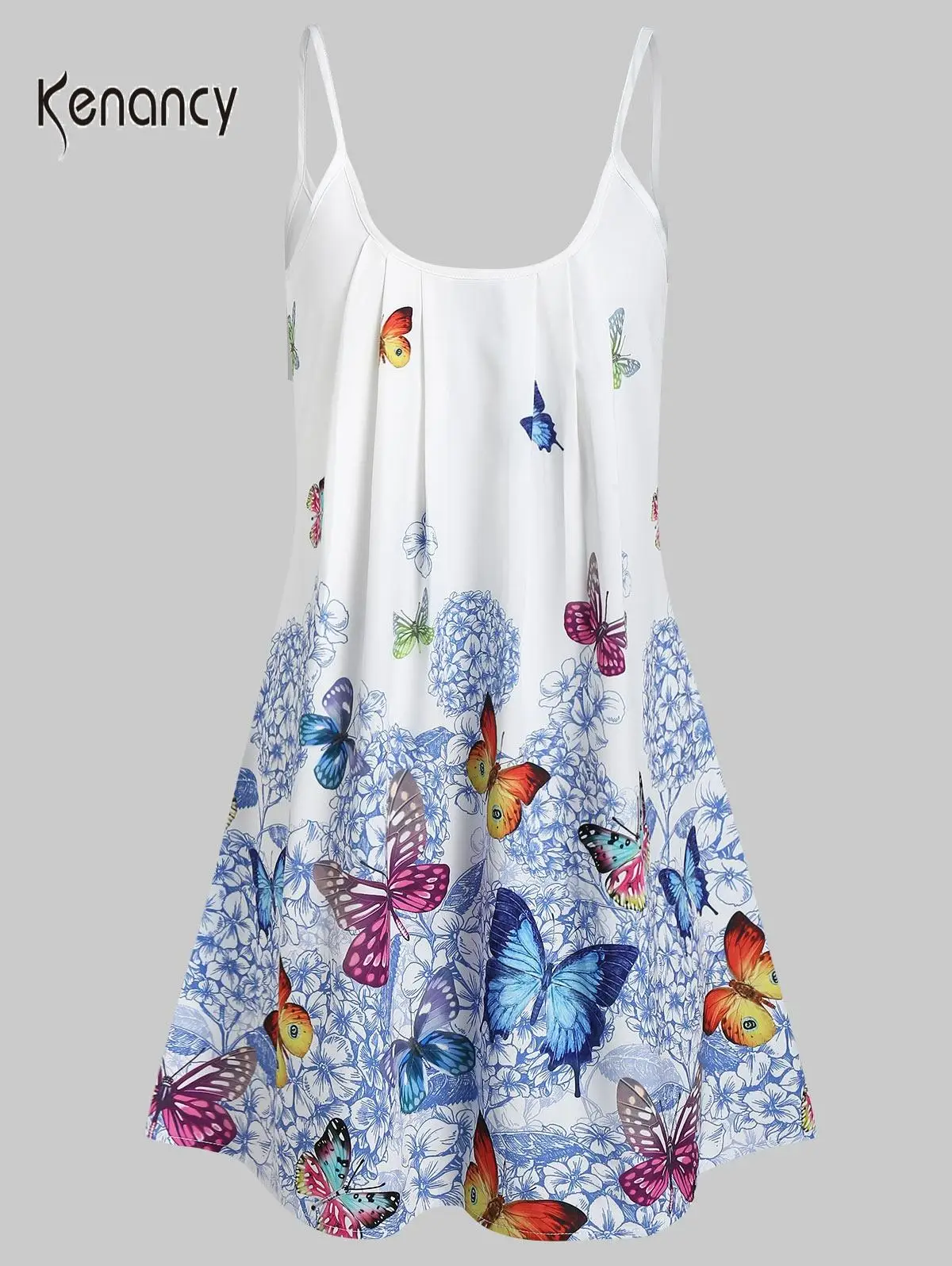 Женское платье туника с цветочным принтом Kenancy летнее пляжное мини в стиле бохо