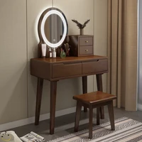 nordic solid wood dressing table bedroom storage cabinet integrated modern minimalist light luxury small mini vanity desk