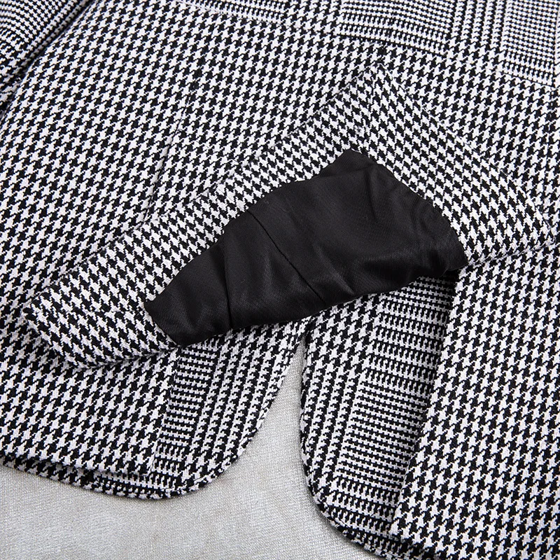 Женский твидовый Блейзер HarleyFashion классический облегающий блейзер в стиле