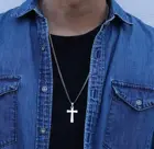 Классическое ожерелье с подвеской-крестом из нержавеющей стали для мужчин, модная цепочка, Подарочная бижутерия, 2021