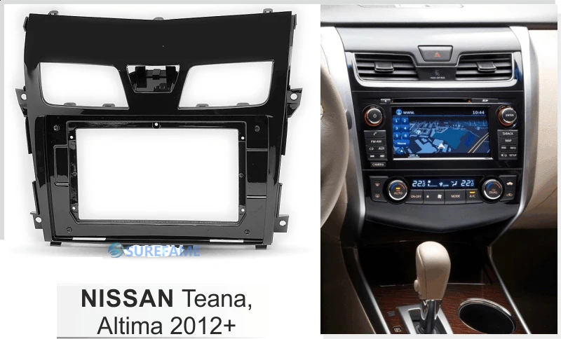 10 1 дюймовая Автомобильная Радио панель для NISSAN Teana Altima 2012 + Fascia Dash Kit установка