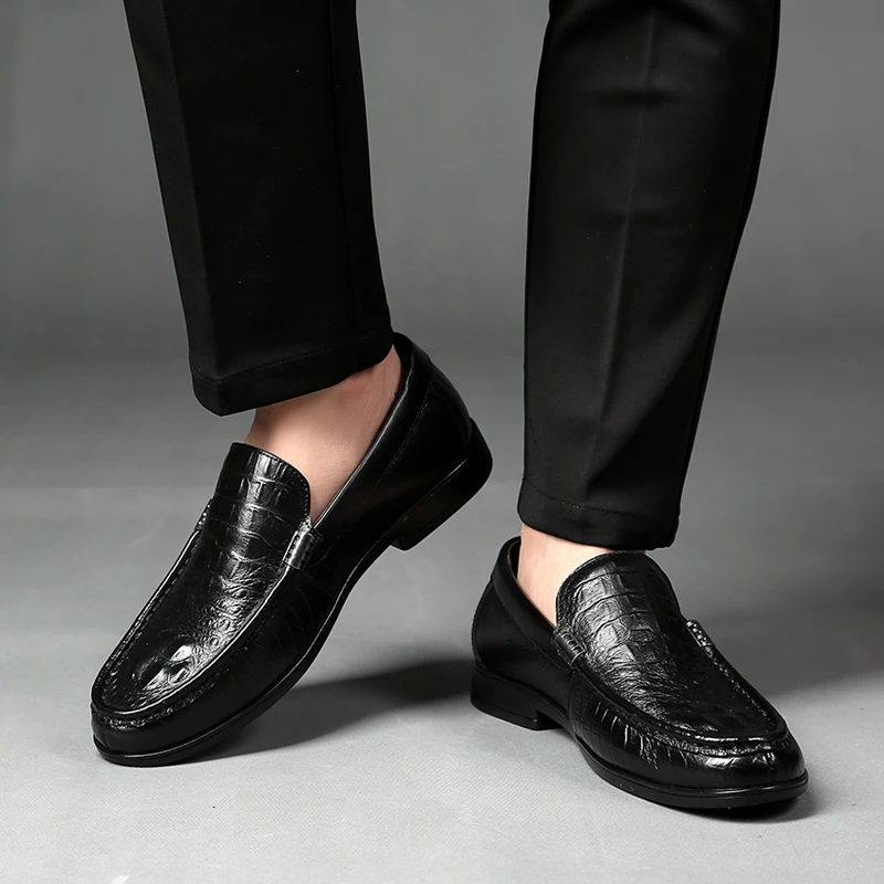 

Genuine Leather Men Casual Shoes Luxury Brand Designer Mens Loafers Moccasins Breathable Slip on Driving Shoes Plus Size 38-44