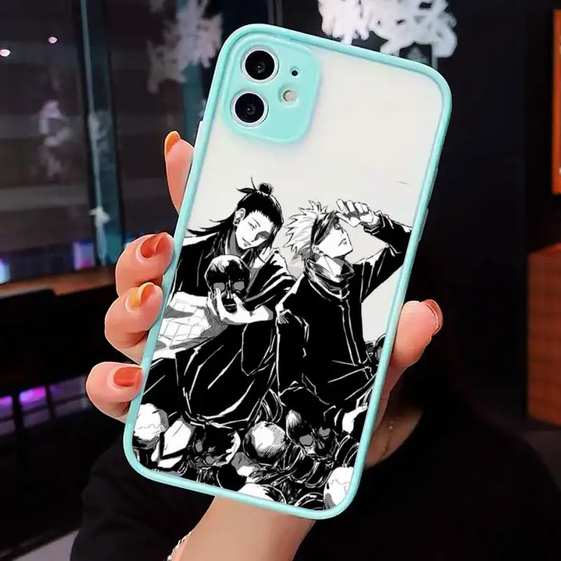 

Japanese Anime Jujutsu Kaisen Phone Case Clear Funda matte transparent For blue iPhone 7 8 x xs xr 11 12 pro plus max mini