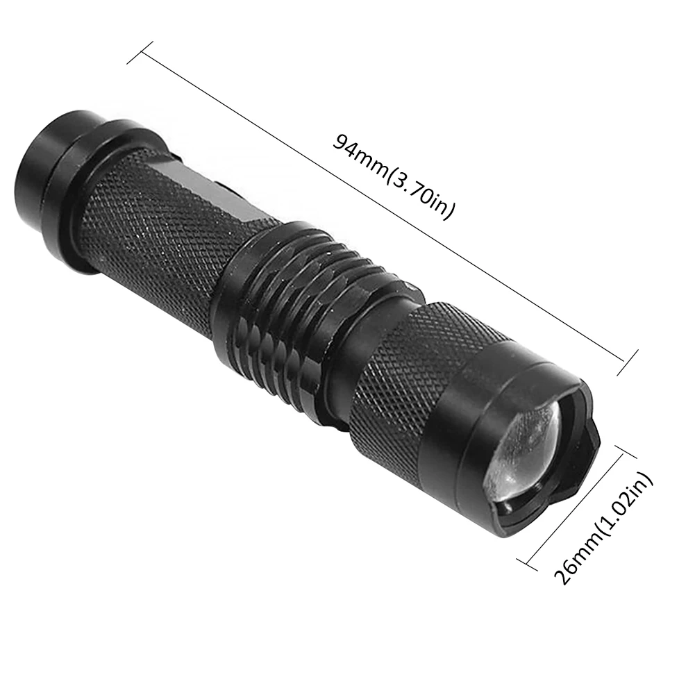 

LED UV Flashlight Ultraviolet Torch With Zoom Function Mini UV Black Light Pet Urine Stains Detector Scorpion Hunting Waterproof